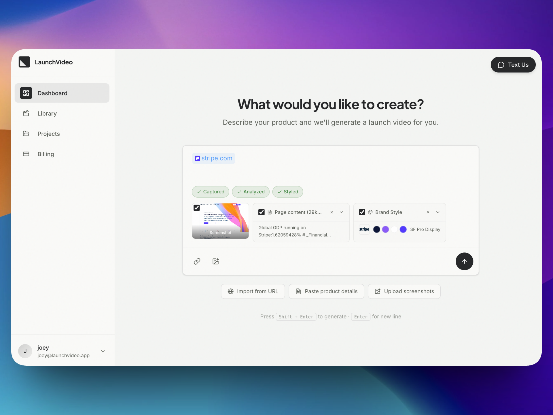 From URL to Motion Video