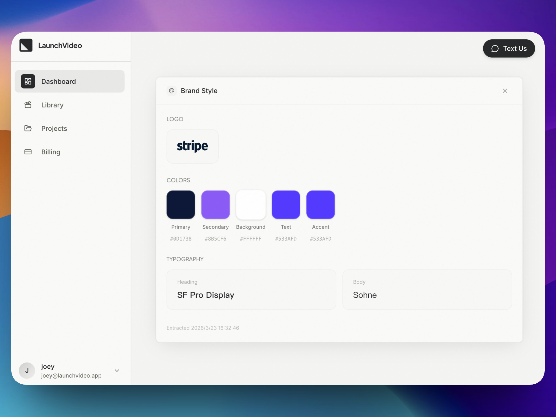 LaunchVideo workspace analyzing your URL